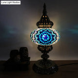 Barbara - Bohemia Elliptical Stained Glass Table Lighting 1 Head Living Room Nightstand Light In