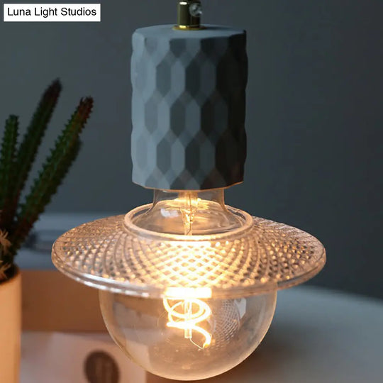 Cement Hanging Bare Bulb Pendant Light - Minimalist 1-Light Fixture For Restaurants