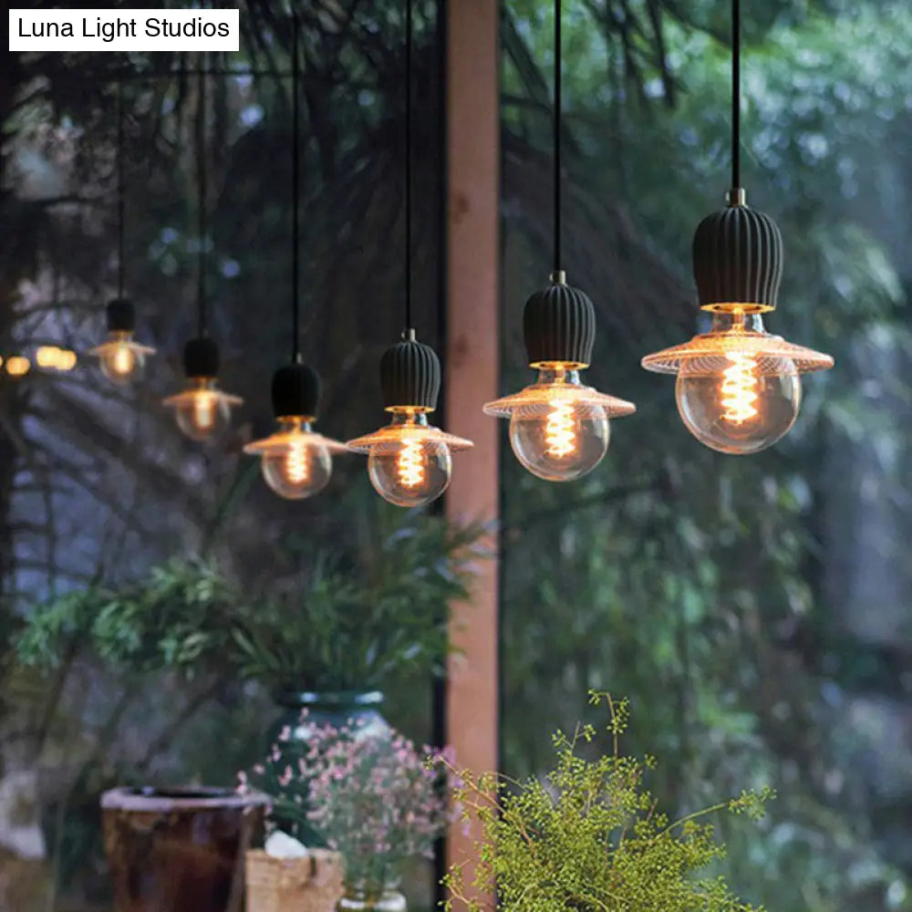 Cement Hanging Bare Bulb Pendant Light - Minimalist 1-Light Fixture For Restaurants