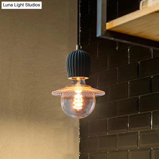 Cement Hanging Bare Bulb Pendant Light - Minimalist 1-Light Fixture For Restaurants