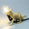 Bare Bulb Table Light: Resin 1-Light Mouse Base Night Lamp For Bedroom Decor Gold / Prone