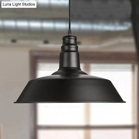 Barn-Inspired Pendant Light Industrial Metal Suspension Black Perfect For Study Room / 10