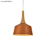 Barn Style Farm Suspension Light - White/Red Brown/Coffee Finish Aluminum Hanging Lamp With Wooden