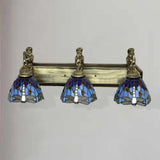 Baroque Dragonfly Wall Light Fixture: Orange/Blue Stained Glass Sconce Lighting Blue