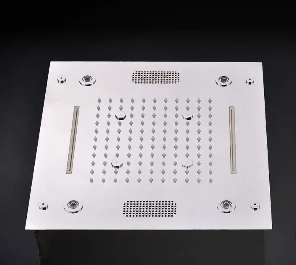 Bathroom Accessories 16inch 40cm Music Shower Head Panel Set SPA Massage Thermostatic Valve Mixer Kit Tap Faucet Single