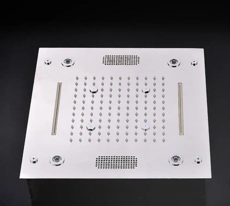 Bathroom Accessories 16inch 40cm Music Shower Head Panel Set SPA Massage Thermostatic Valve Mixer Kit Tap Faucet Single