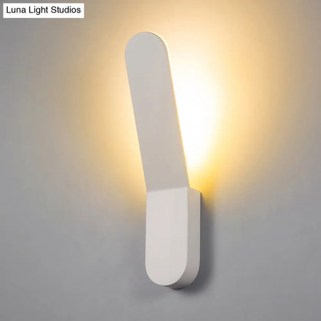 Bend Wall Washer Light - Black/White Nordic Metal Sconce For Corridor Oval Shape Warm/White Led