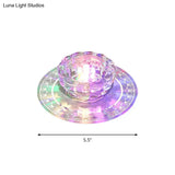 Beveled Crystal Led Flush Mount Ceiling Light With Chrome Finish