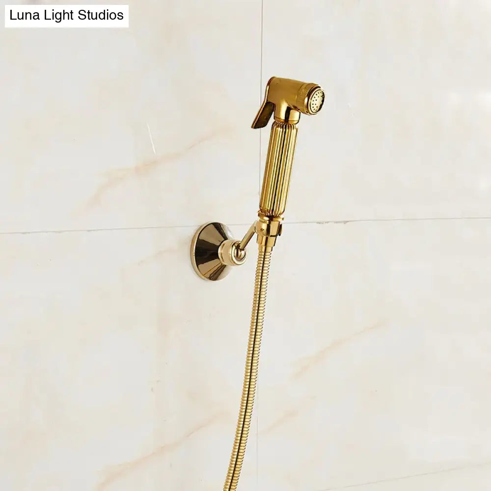 Bidet Faucets Gold Brass Bathroom Shower Blow-fed Spray Gun Nozzle Toilet Bidet Faucet Hot and Cold Water Taps Bathroom