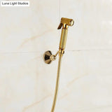 Bidet Faucets Gold Brass Bathroom Shower Blow-fed Spray Gun Nozzle Toilet Bidet Faucet Hot and Cold Water Taps Bathroom