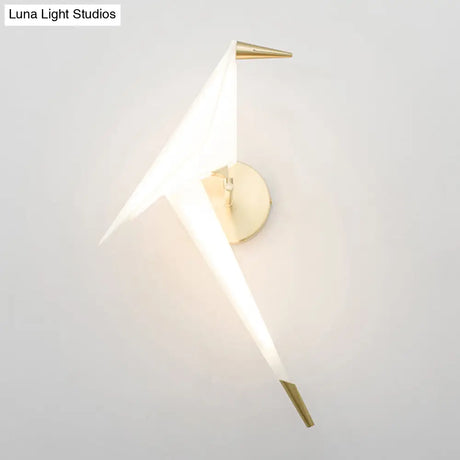 Bird Wall Sconce Led Acrylic Shade Light For Restaurant & Bedroom Decor