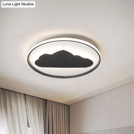 Black Acrylic Led Cloud Ceiling Light For Modern Bedroom