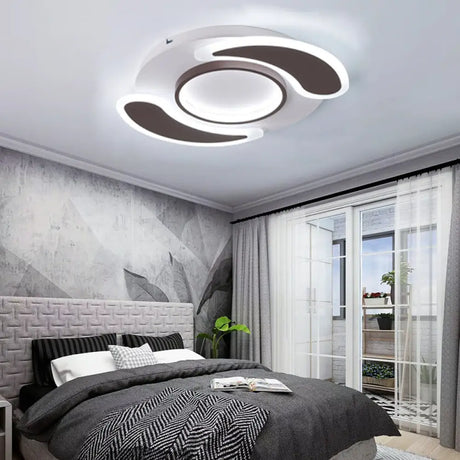 Black Acrylic Teardrop Flush Ceiling Light For Dining Room - Contemporary Led Lamp / 17’ White