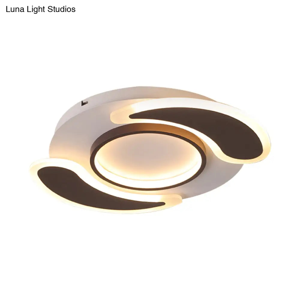 Black Acrylic Teardrop Flush Ceiling Light For Dining Room - Contemporary Led Lamp