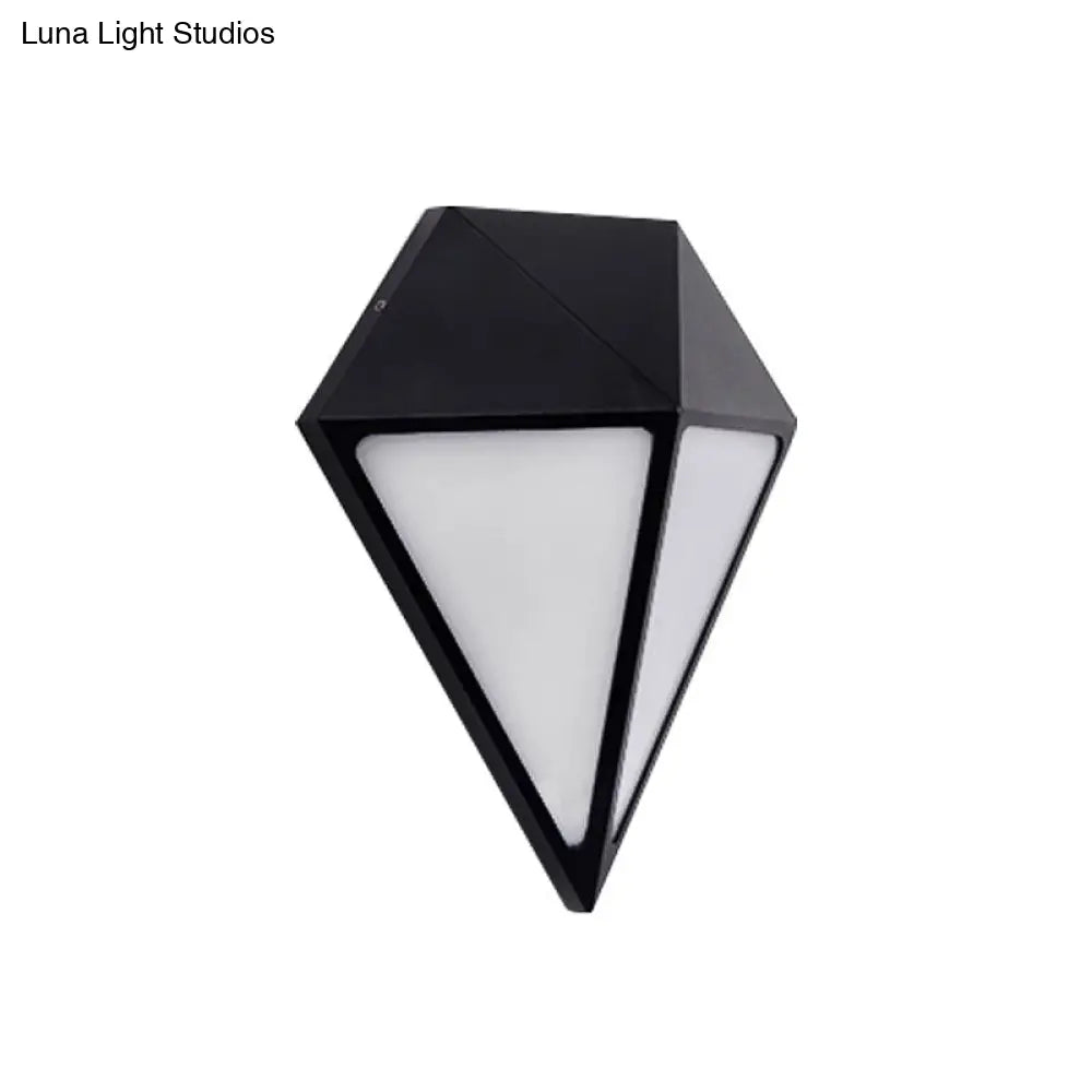 Black Aluminum Diamond Wall Sconce - Minimalist Led Outdoor Lighting