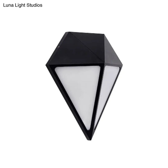 Black Aluminum Diamond Wall Sconce - Minimalist Led Outdoor Lighting