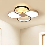 Black And White Led Flower Ceiling Light With Acrylic Shade In 3 Options 16.5’-23.5’ Wide For