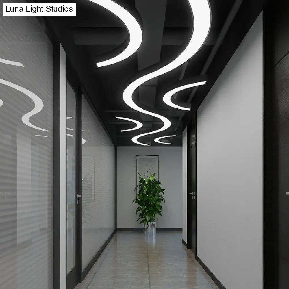 Black Arc Led Chandelier: Simplicity Meets Style In A Metal Hanging Ceiling Light