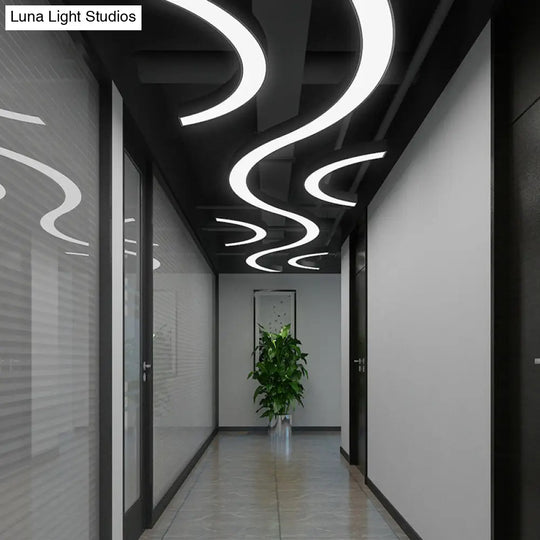 Black Arc Led Chandelier: Simplicity Meets Style In A Metal Hanging Ceiling Light