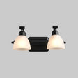 Black Finish Vanity Lamp - Countryside Opal Frosted Glass Bell Wall Sconce For Bathroom Lighting 2 /