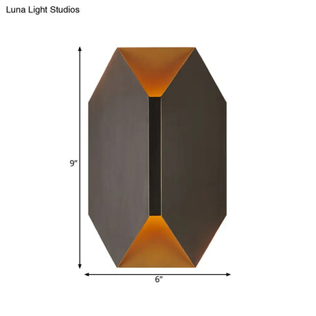 Black Geometric Led Wall Lamp With Metal Shade - Modern 1 Light Mounted Lighting
