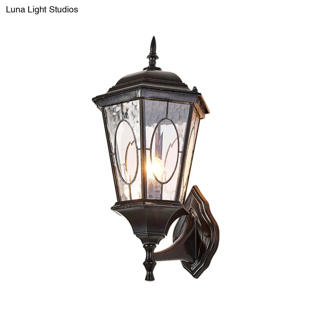 Black Glass Birdcage Wall Sconce With 1 Light - Rural Courtyard Lighting