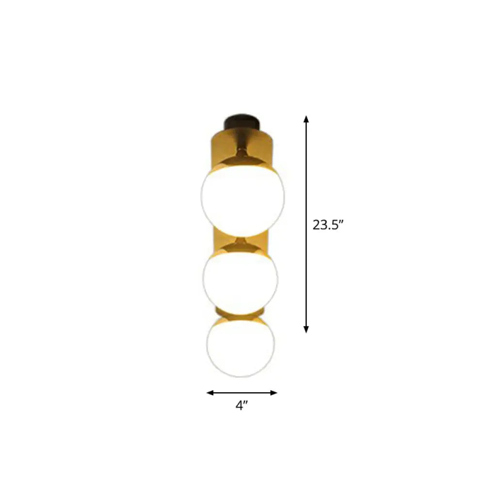 Black Glass Flushmount Ceiling Light Fixture With Sphere Design And 1 Bulb For Aisle 3 /