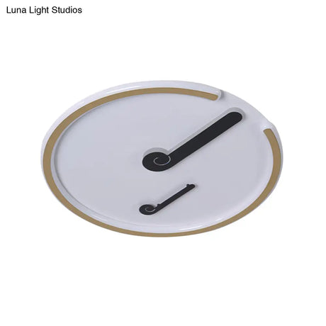 Black/Gold Led Acrylic Shade Ceiling Light For Bedroom - Flushmount Circle Fixture With Warm/White