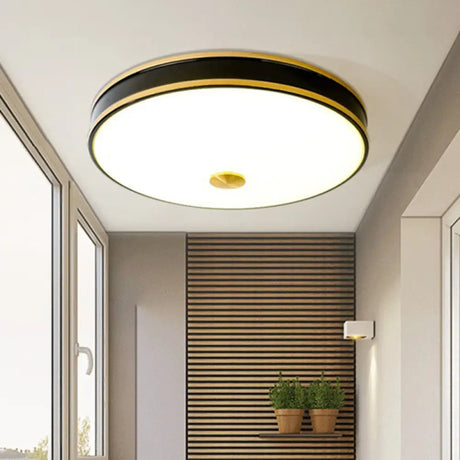 Black/Gold Round Led Flush Mount Ceiling Light - 12’/19’/15.5’ Diameter Perfect For Bedrooms