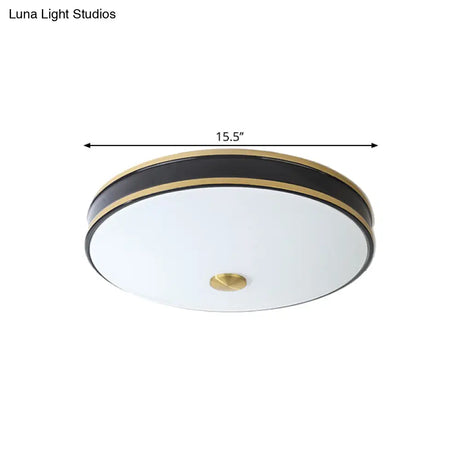 Black/Gold Round Led Flush Mount Ceiling Light - 12’/19’/15.5’ Diameter Perfect For Bedrooms