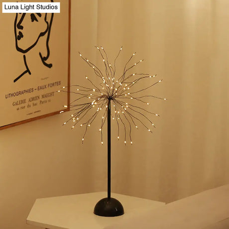 Black Led Metal Starburst Nightstand Light - Stylish Living Room Decor