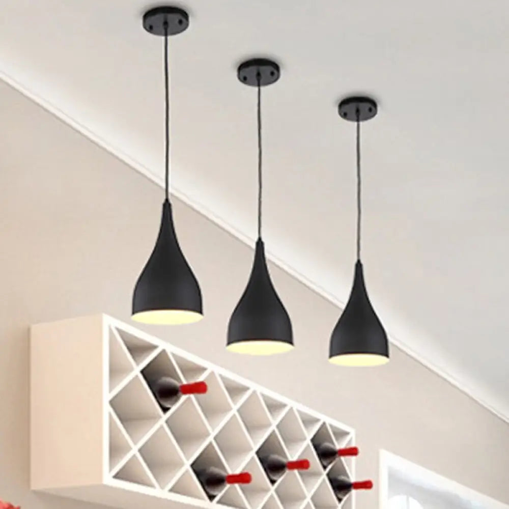 Black Metal Industrial Circle Pendant Ceiling Light Fixture 1 /