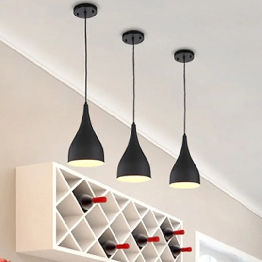 Black Metal Industrial Circle Pendant Ceiling Light Fixture 1 /