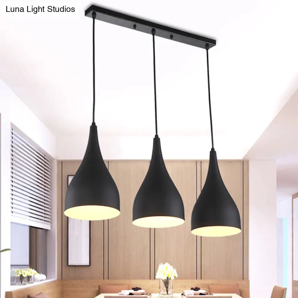Black Metal Circle Pendant Ceiling Light - Industrial Style Fixture