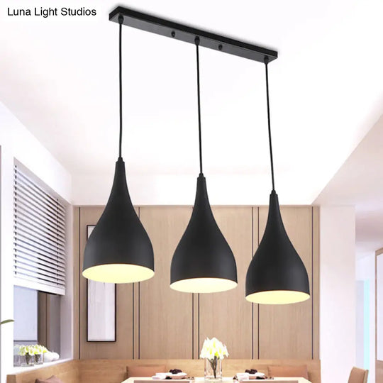 Black Metal Circle Pendant Ceiling Light - Industrial Style Fixture