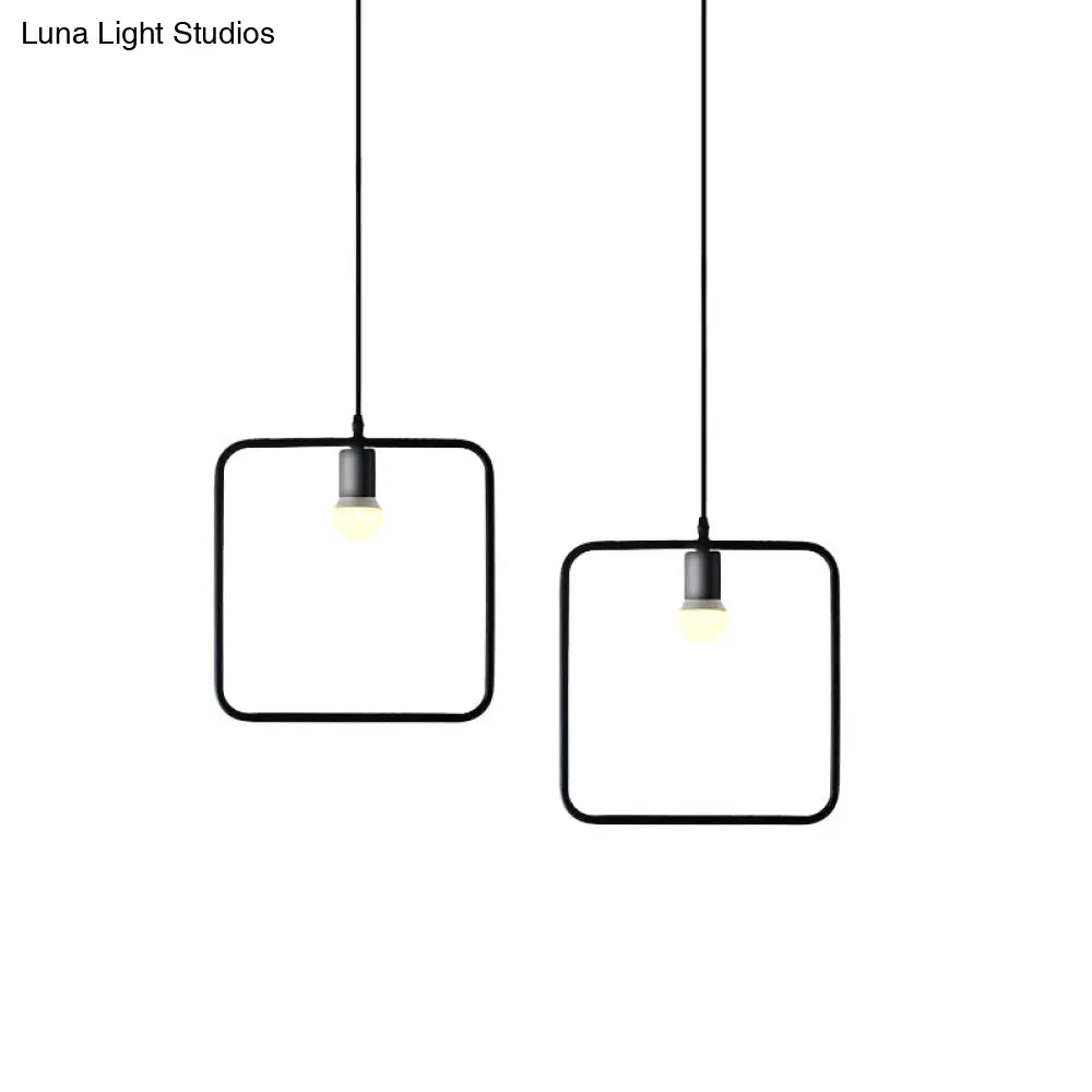 Black Metal Ceiling Pendant Light For Dining Room - Industrial Design Triangle/Round Shape 1 Head
