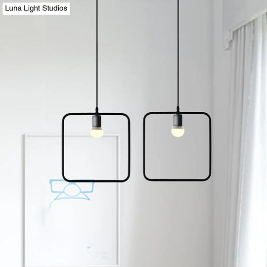 Black Metal Ceiling Pendant Light For Dining Room - Industrial Design Triangle/Round Shape 1 Head