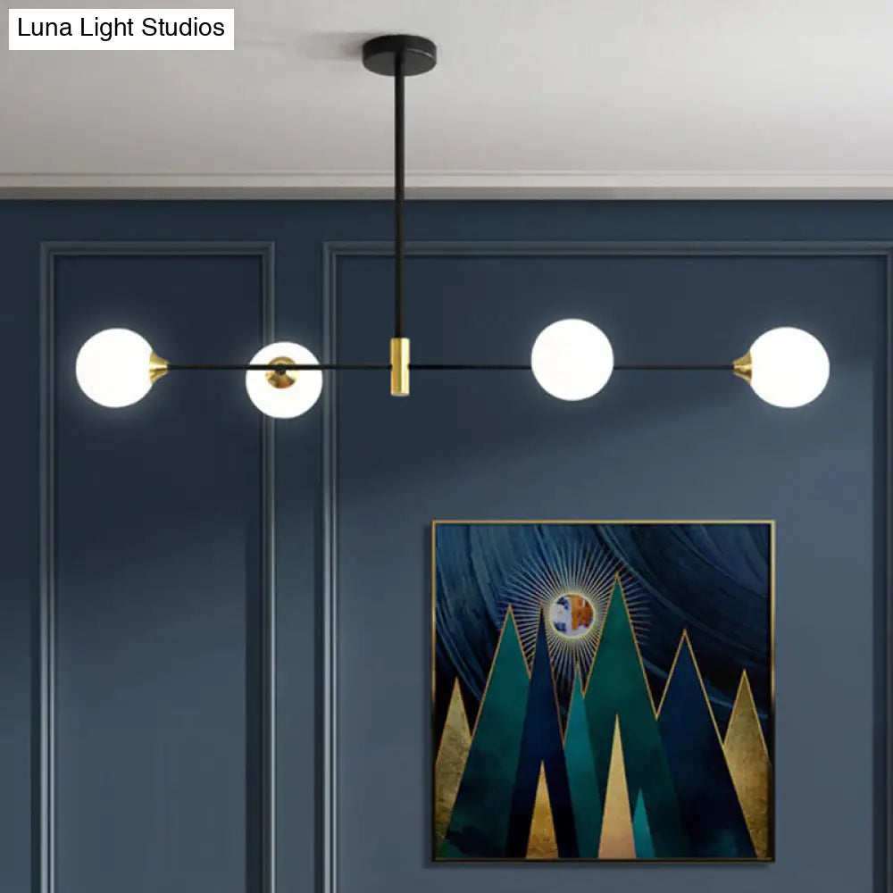 Black Metal Island Pendant Lighting With Modern Minimalist Design For Dining Table