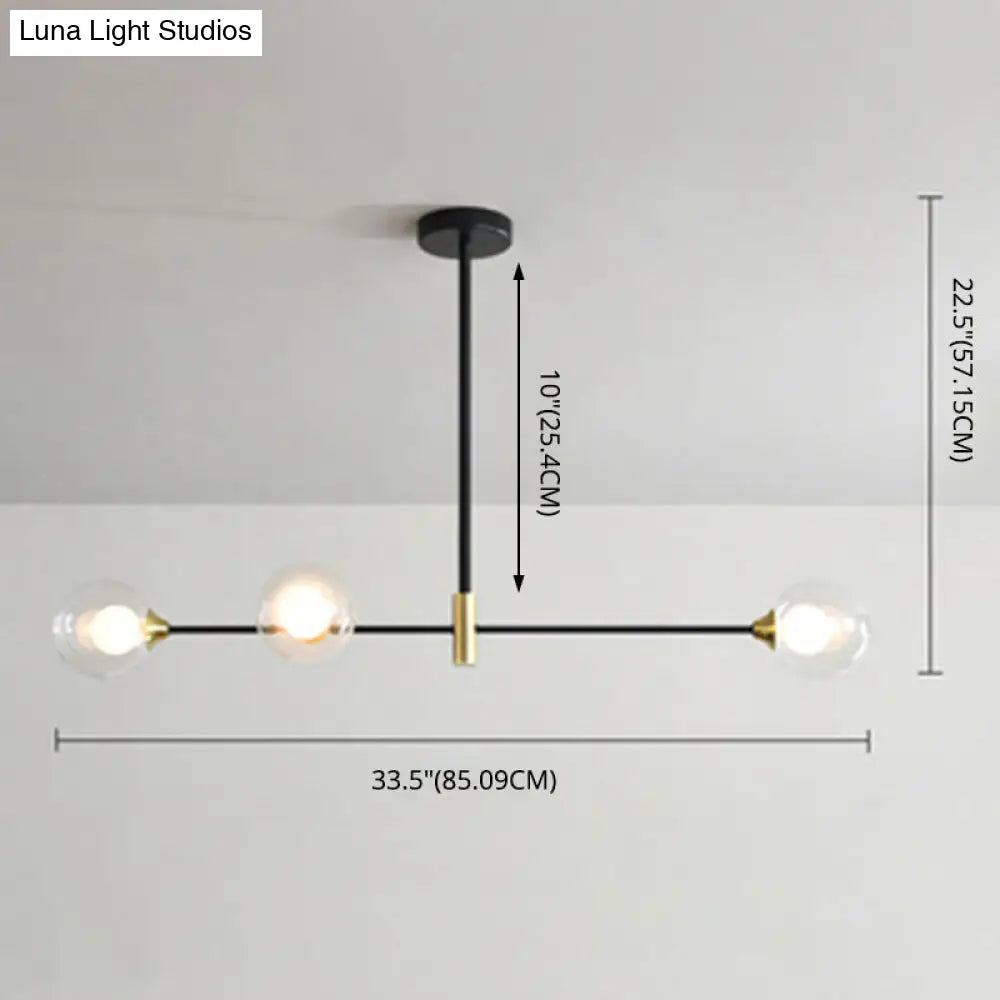 Black Metal Island Pendant Lighting With Modern Minimalist Design For Dining Table