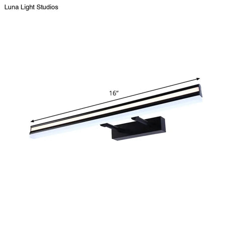 Black Metal Led Bathroom Wall Sconce With Double Arm: Modern Rectangle Vanity Light