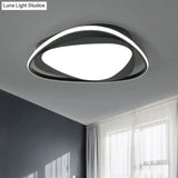 Black Metal Led Flushmount Ceiling Light With Minimalist Triangle Design And Integrated Diffuser