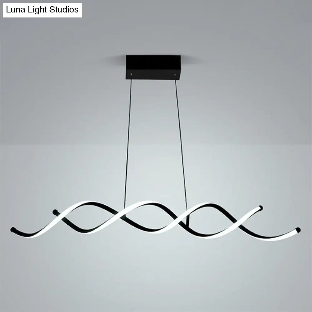 Black Metal Led Pendant Ceiling Light For Contemporary Dining Room Decor
