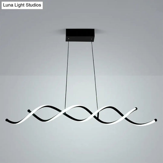 Black Metal Led Pendant Ceiling Light For Contemporary Dining Room Decor