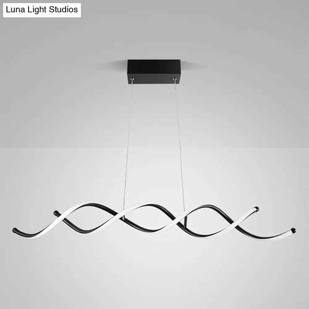 Black Metal Led Pendant Ceiling Light For Contemporary Dining Room Decor