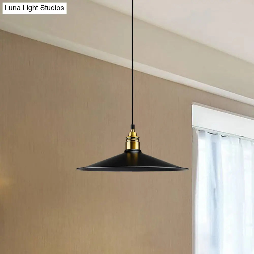 Stylish Metallic Cone Shade Ceiling Light - 10/14 Width Black Kitchen Pendant Lamp