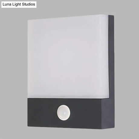 Black Metallic Led Wall Sconce Light: Modern Corner Mount Lamp With Induction Technology