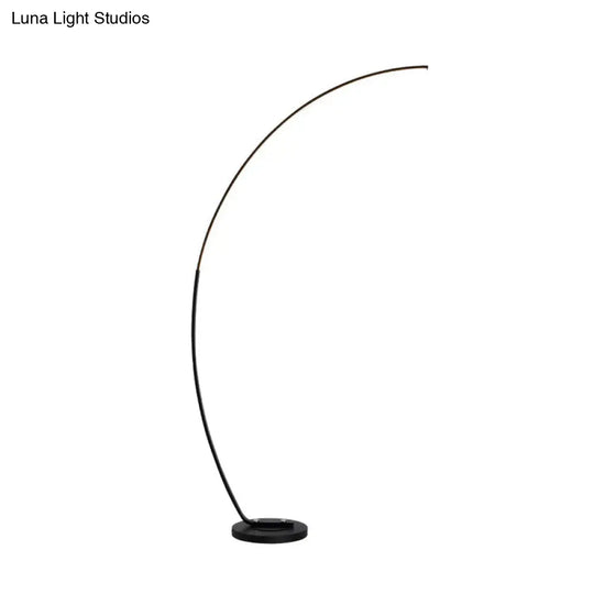 Black Over-Curved Led Floor Standing Lamp - Nordic Metal Design Perfect For Living Room Reading