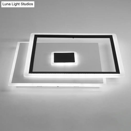 Black Quad Led Bedroom Ceiling Light - Elegant Simplicity