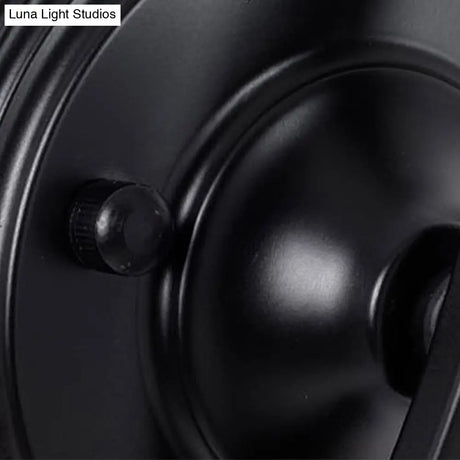 Black Retro Wall Sconce Light With Frosted Glass Bowl Shade - Perfect For Dining Room