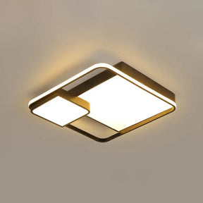 Black Square Led Ceiling Mount Light With Minimalist Acrylic Shade / 20.5’ White
